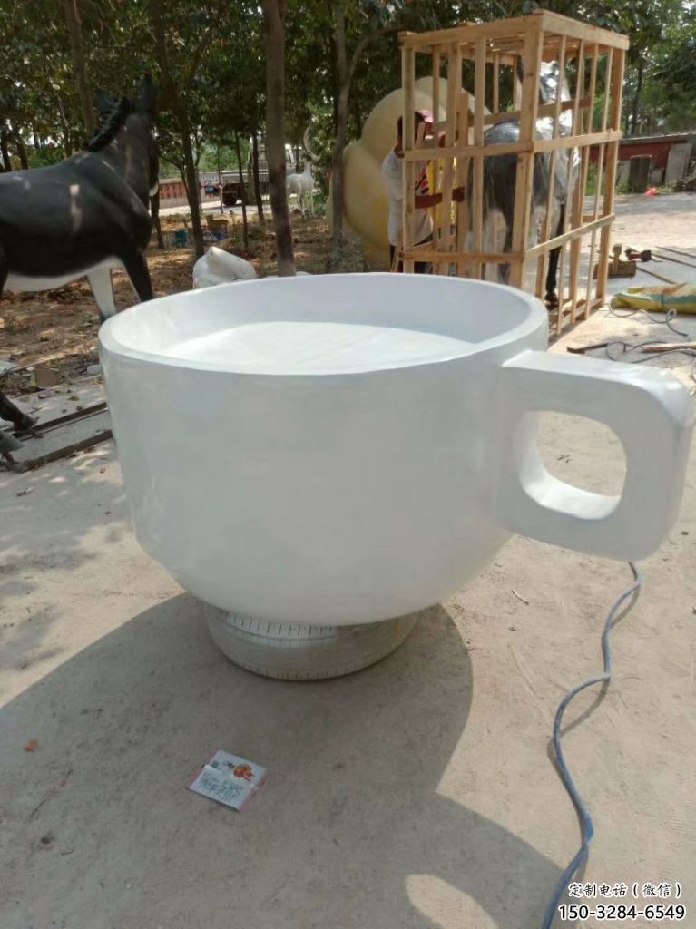 店門口杯子雕塑 創意茶道雕塑 仿真擺件 店門口杯子雕塑 創意茶道雕塑 仿真擺件