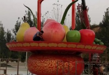 抽象果籃雕塑 店門口彩繪雕塑 步行街擺件