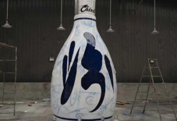 店門口瓶子雕塑 創(chuàng)意釀酒雕塑 仿真擺件