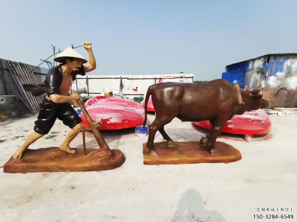 大型農耕牛雕塑制作 步行街宣傳雕塑 仿真雕塑擺件 大型農耕牛雕塑制作 步行街宣傳雕塑 仿真雕塑擺件