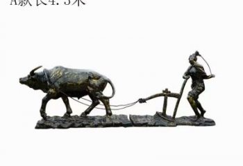 提供門口農(nóng)耕牛雕塑實景 售樓處仿真雕塑 彩繪小品