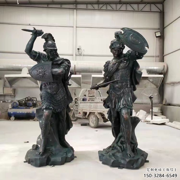 古銅色武士雕塑 大型城市雕塑 商業街擺件 古銅色武士雕塑 大型城市雕塑 商業街擺件