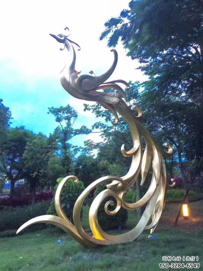 古銅色鳳凰雕塑加工 大型城市雕塑 商業街擺件 古銅色鳳凰雕塑加工 大型城市雕塑 商業街擺件
