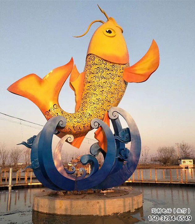 不銹鋼園林鯉魚雕塑 田間彩繪雕塑 仿真擺件 不銹鋼園林鯉魚雕塑 田間彩繪雕塑 仿真擺件