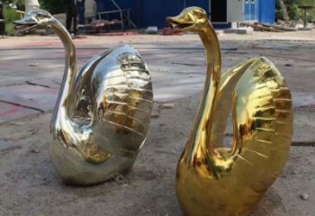 不銹鋼創意天鵝雕塑 步行街店門口雕塑 家禽小品