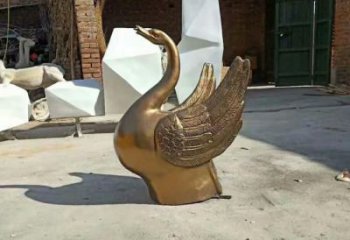 水景天鵝銅雕塑 風景區幾何雕塑 廣場小品