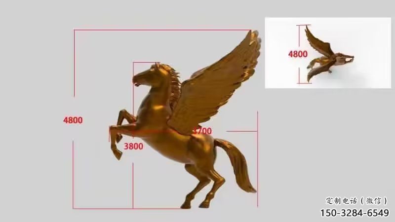 鑄銅飛馬雕塑 田間彩繪雕塑 仿真擺件 鑄銅飛馬雕塑 田間彩繪雕塑 仿真擺件