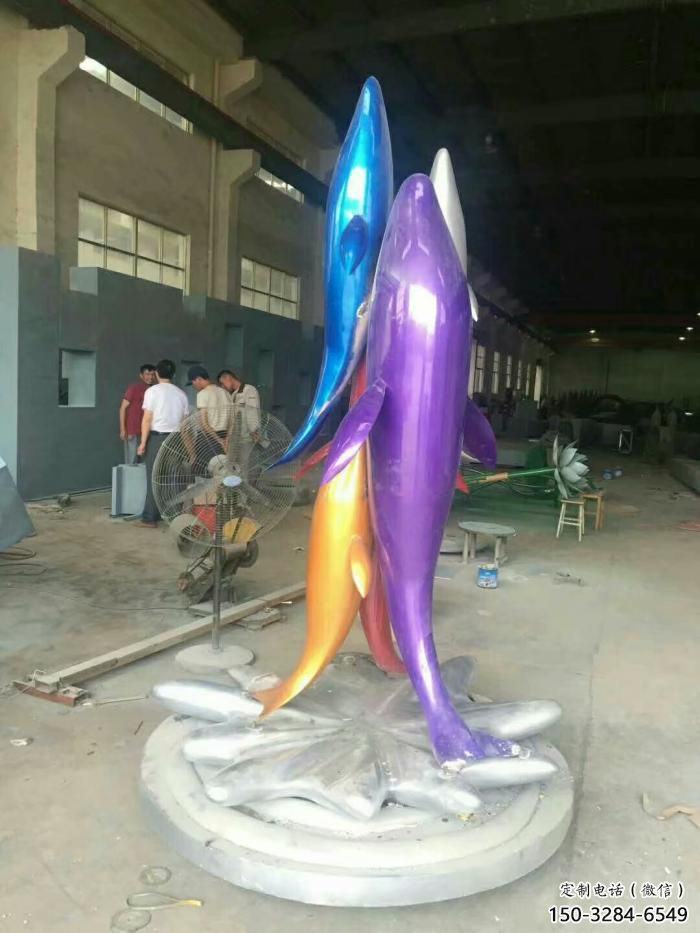 園林不銹鋼海豚雕塑廠家 田間彩繪雕塑 仿真擺件 園林不銹鋼海豚雕塑廠家 田間彩繪雕塑 仿真擺件