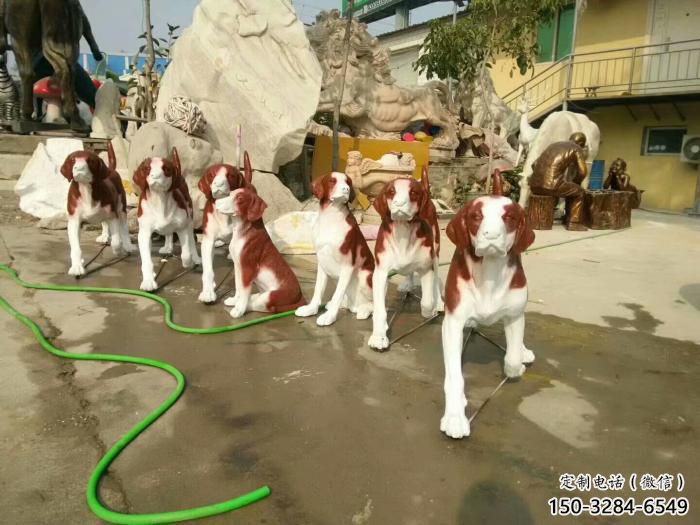 玻璃鋼庭院小狗雕塑 城市古銅色雕塑 動物小品 玻璃鋼庭院小狗雕塑 城市古銅色雕塑 動物小品