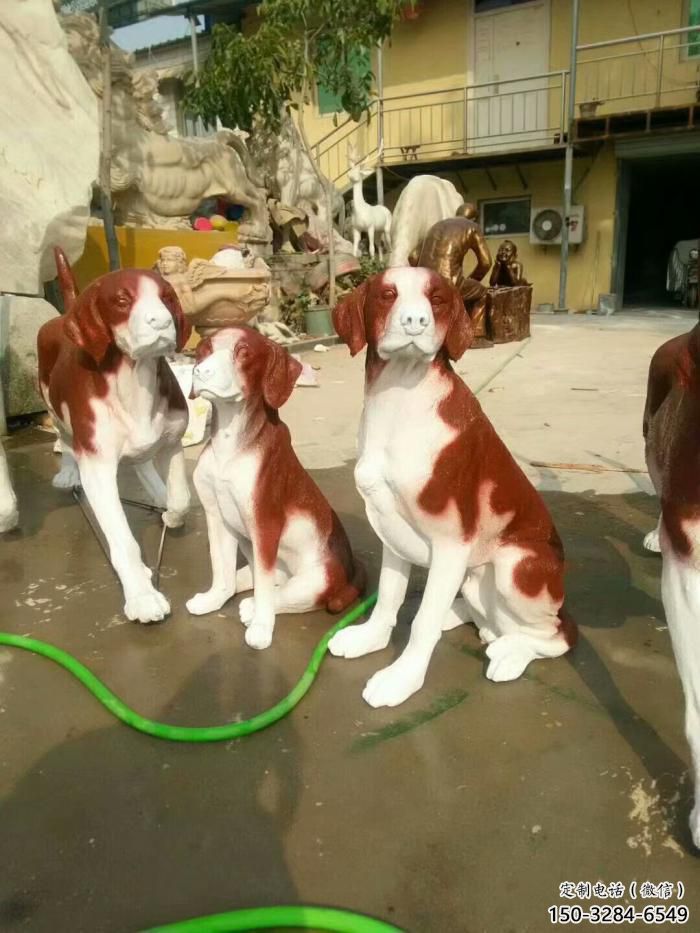 園林玻璃鋼小狗雕塑 城市廣場(chǎng)雕塑 步行街?jǐn)[件