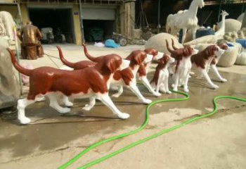 玻璃鋼仿真小狗雕塑 店門(mén)口園林雕塑 動(dòng)物小品