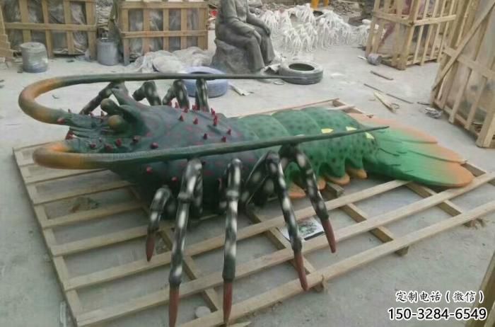 門口玻璃鋼龍蝦雕塑 售樓處仿真雕塑 彩繪小品 門口玻璃鋼龍蝦雕塑 售樓處仿真雕塑 彩繪小品