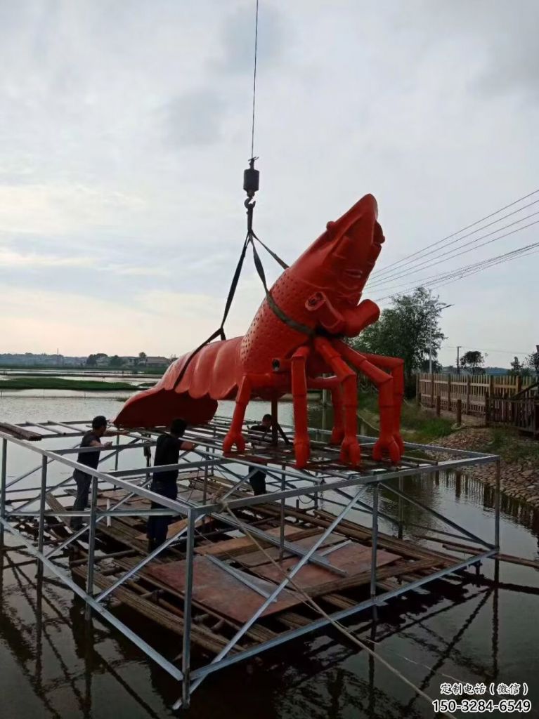 玻璃鋼公園龍蝦雕塑 酒店門口雕塑 彩繪擺件 玻璃鋼公園龍蝦雕塑 酒店門口雕塑 彩繪擺件