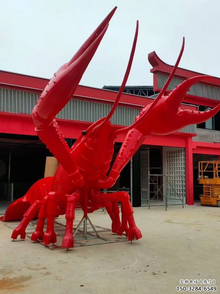 田間龍蝦雕塑 彩繪仿真雕塑 園林?jǐn)[件 田間龍蝦雕塑 彩繪仿真雕塑 園林?jǐn)[件