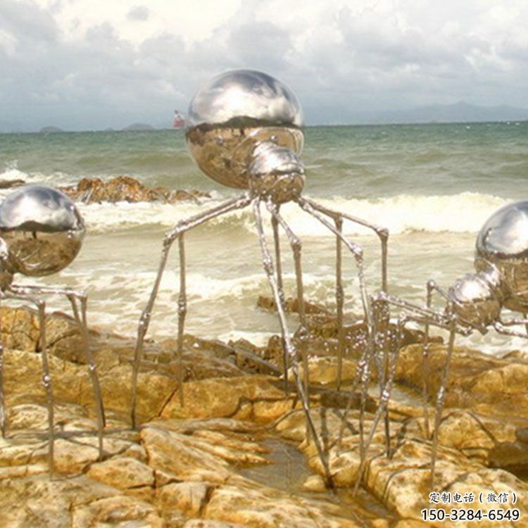 不銹鋼園林蜘蛛雕塑 田間彩繪雕塑 仿真擺件 不銹鋼園林蜘蛛雕塑 田間彩繪雕塑 仿真擺件