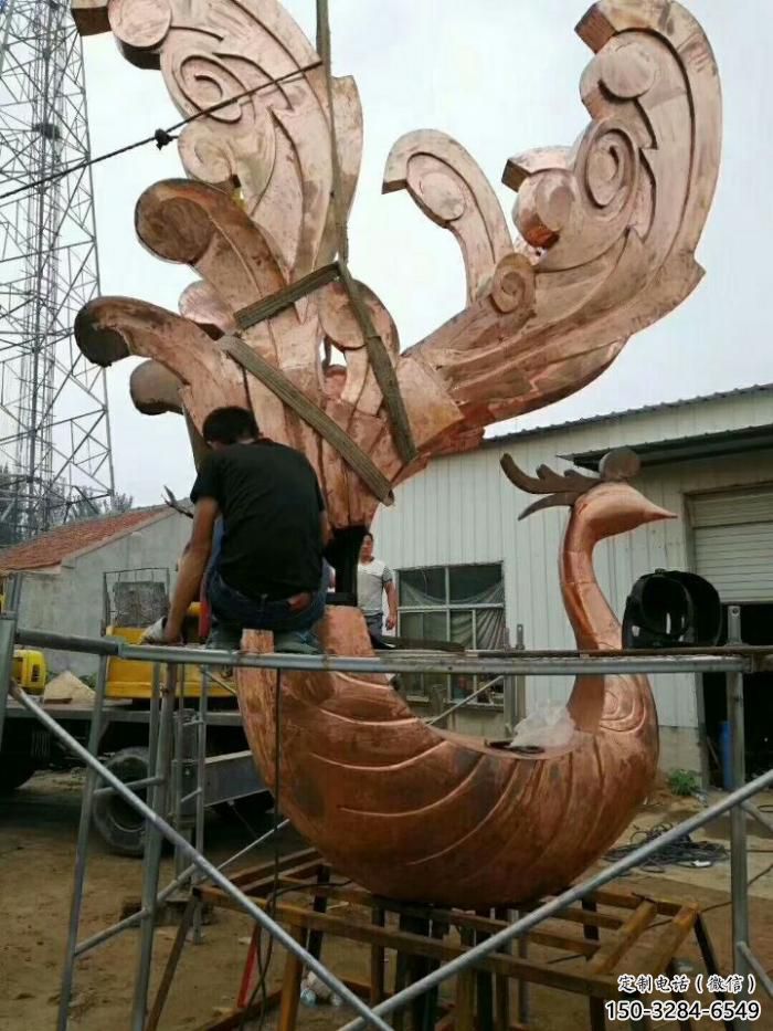 商業街鳳凰銅雕塑廠家 售樓處雕塑 動物擺件 商業街鳳凰銅雕塑廠家 售樓處雕塑 動物擺件