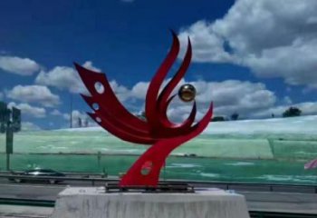 城市不銹鋼鳳凰雕塑廠家 風景區(qū)彩繪雕塑 抽象擺件