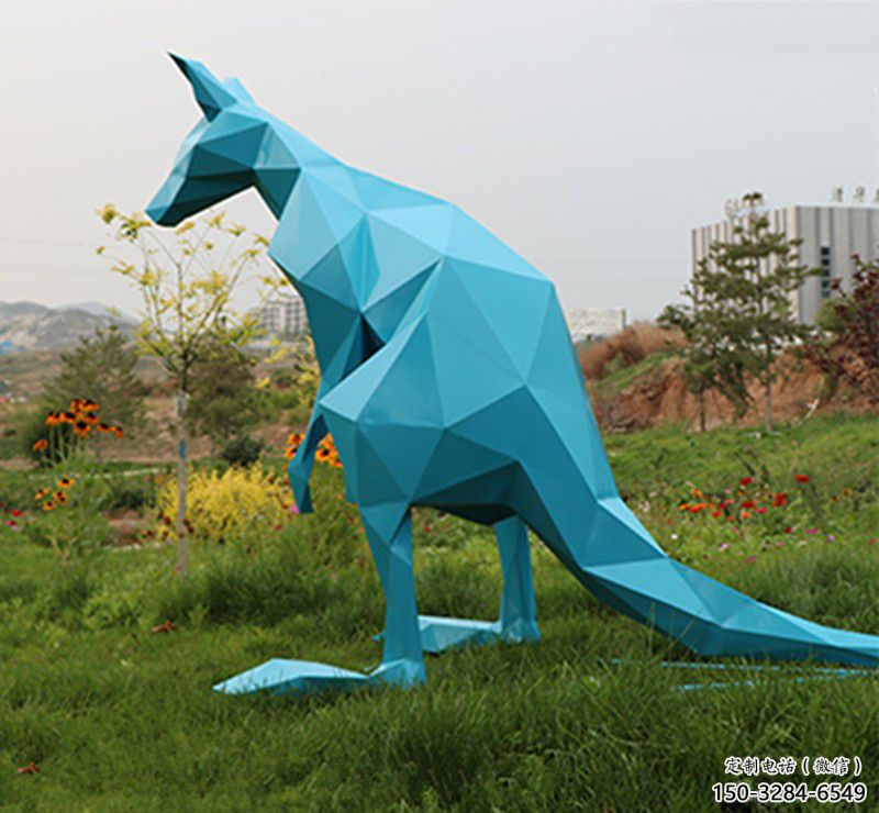 廣場不銹鋼袋鼠雕塑 公園仿真雕塑 抽象擺件 廣場不銹鋼袋鼠雕塑 公園仿真雕塑 抽象擺件