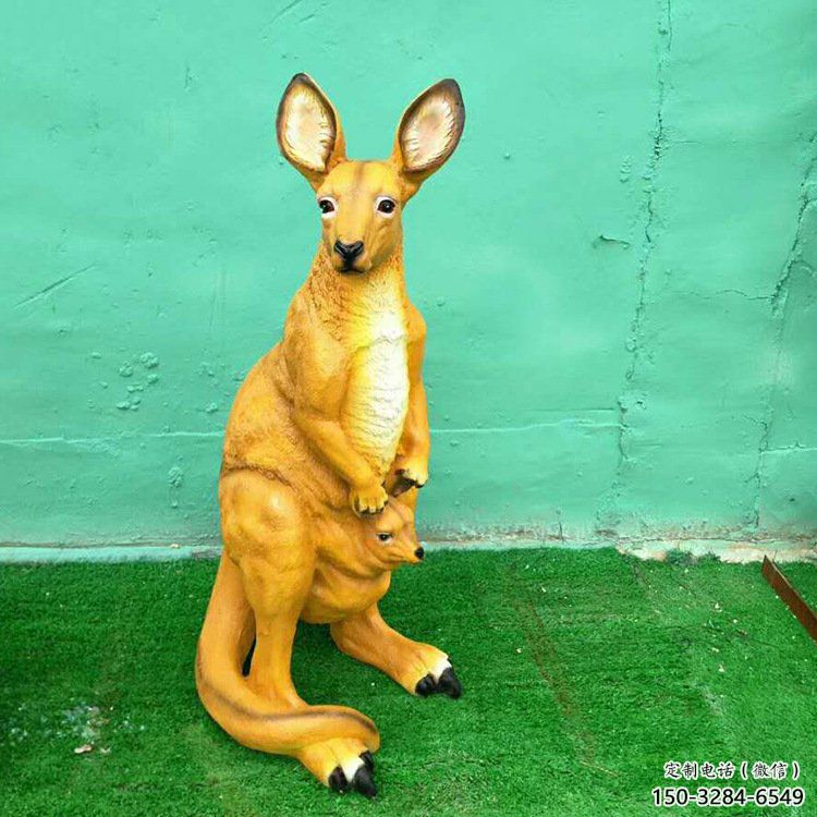 玻璃鋼袋鼠雕塑廠家 庭院仿真雕塑 彩繪擺件 玻璃鋼袋鼠雕塑廠家 庭院仿真雕塑 彩繪擺件