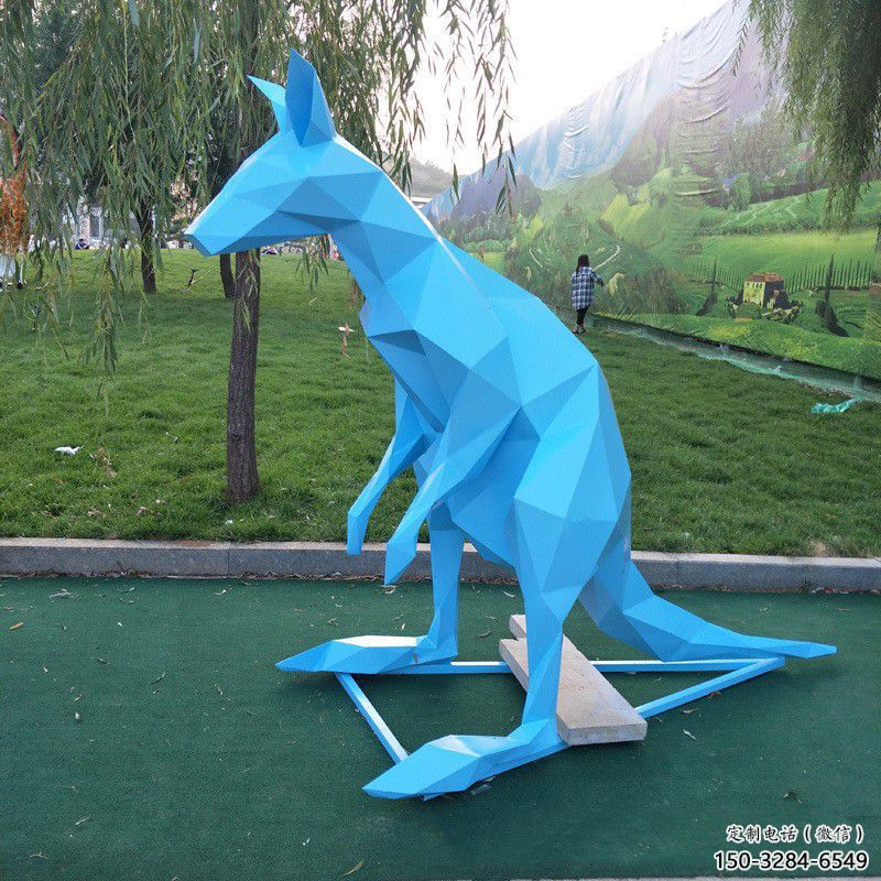 園林不銹鋼袋鼠雕塑 田間彩繪雕塑 仿真擺件 園林不銹鋼袋鼠雕塑 田間彩繪雕塑 仿真擺件