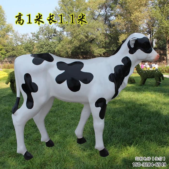 仿古玻璃鋼奶牛雕塑 庭院彩繪雕塑 田間小品 仿古玻璃鋼奶牛雕塑 庭院彩繪雕塑 田間小品