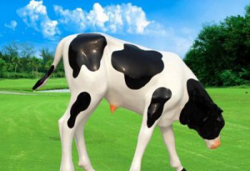 商場玻璃鋼奶牛雕塑 仿真動物雕塑 店門口小品