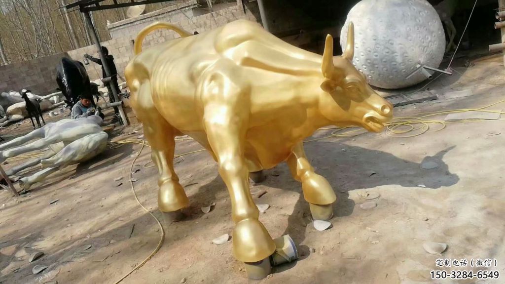 仿古華爾街牛銅雕塑 庭院彩繪雕塑 田間小品 仿古華爾街牛銅雕塑 庭院彩繪雕塑 田間小品