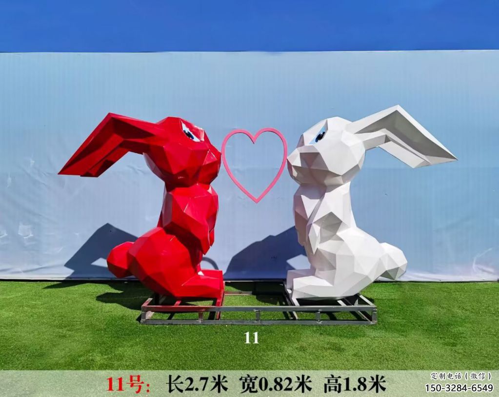 不銹鋼廣場兔子雕塑 公園仿真雕塑 抽象擺件 不銹鋼廣場兔子雕塑 公園仿真雕塑 抽象擺件