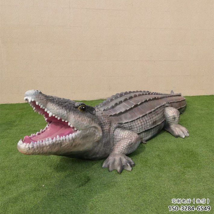 玻璃鋼抽象鱷魚雕塑 店門口彩繪雕塑 步行街?jǐn)[件 玻璃鋼抽象鱷魚雕塑 店門口彩繪雕塑 步行街?jǐn)[件