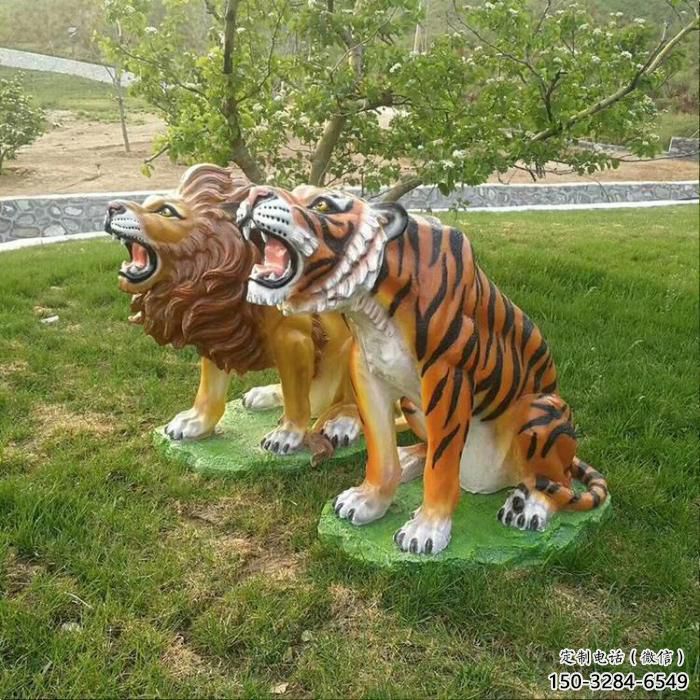 城市玻璃鋼老虎雕塑 風景區彩繪雕塑 抽象擺件 城市玻璃鋼老虎雕塑 風景區彩繪雕塑 抽象擺件