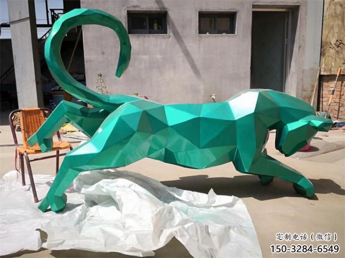 園林不銹鋼豹子雕塑廠家 田間彩繪雕塑 仿真擺件 園林不銹鋼豹子雕塑廠家 田間彩繪雕塑 仿真擺件