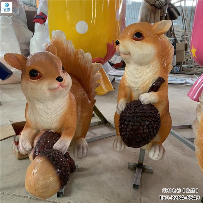 玻璃鋼仿真松鼠雕塑 酒店公園雕塑 風景區擺件 玻璃鋼仿真松鼠雕塑 酒店公園雕塑 風景區擺件