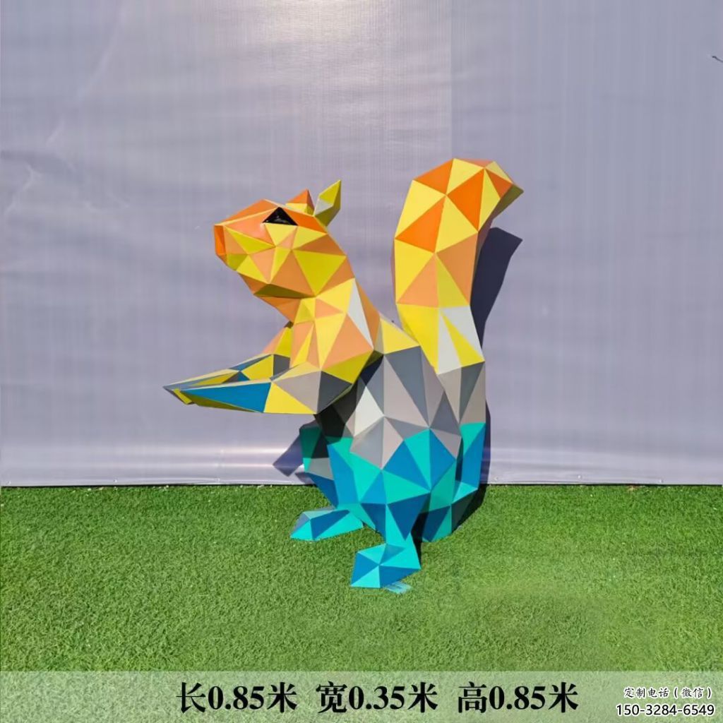 城市不銹鋼松鼠雕塑 風景區彩繪雕塑 抽象擺件 城市不銹鋼松鼠雕塑 風景區彩繪雕塑 抽象擺件