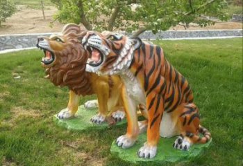 城市玻璃鋼老虎雕塑 風(fēng)景區(qū)彩繪雕塑 抽象擺件
