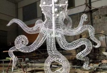 城市鏤空章魚(yú)雕塑 風(fēng)景區(qū)彩繪雕塑 抽象擺件