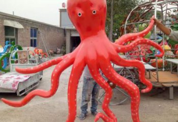 玻璃鋼章魚(yú)雕塑廠家,仿真彩繪工藝,景觀動(dòng)物小品 (2)