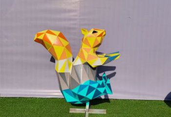 不銹鋼商業(yè)街松鼠雕塑 售樓處雕塑 動(dòng)物擺件