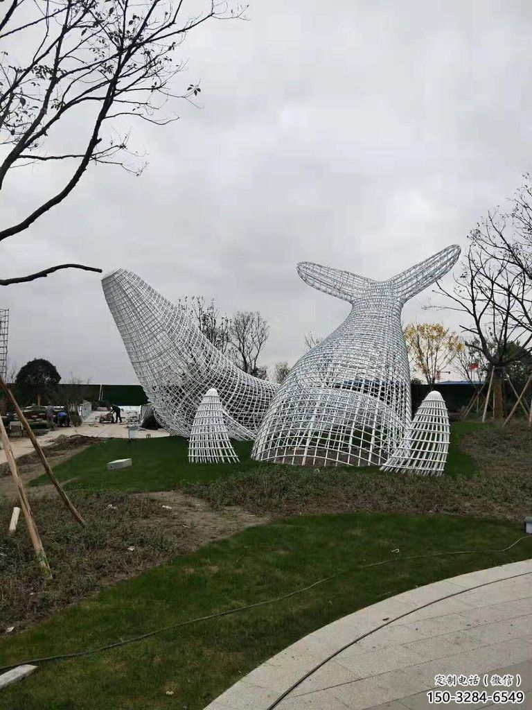 鏤空鯨魚雕塑,不銹鋼鯨魚雕塑,公園景觀小品 (4) 鏤空鯨魚雕塑,不銹鋼鯨魚雕塑,公園景觀小品 (4)