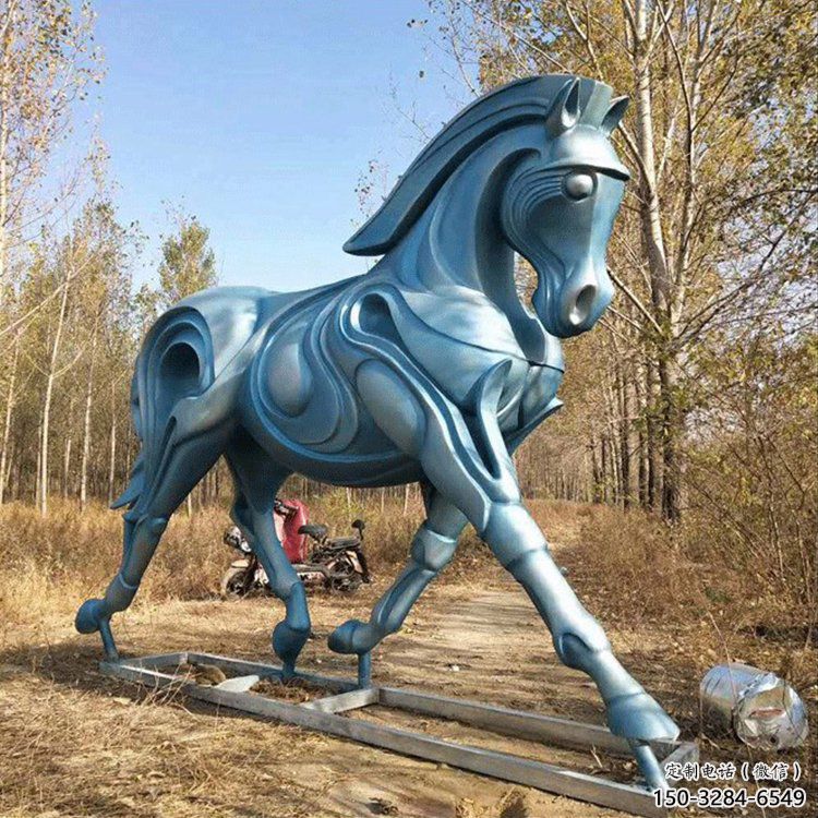 抽象不銹鋼駿馬雕塑 店門口彩繪雕塑 步行街擺件 抽象不銹鋼駿馬雕塑 店門口彩繪雕塑 步行街擺件