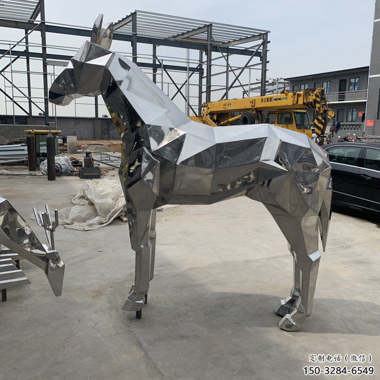 創意不銹鋼駿馬雕塑 步行街店門口雕塑 鏡面小品 創意不銹鋼駿馬雕塑 步行街店門口雕塑 鏡面小品