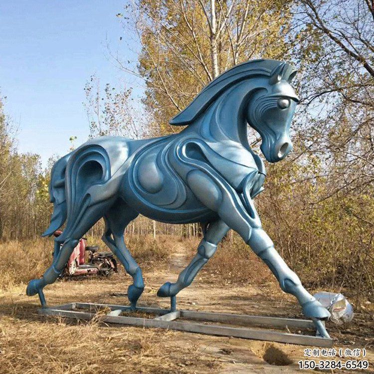 廣場不銹鋼駿馬雕塑 公園仿真雕塑 抽象擺件 廣場不銹鋼駿馬雕塑 公園仿真雕塑 抽象擺件