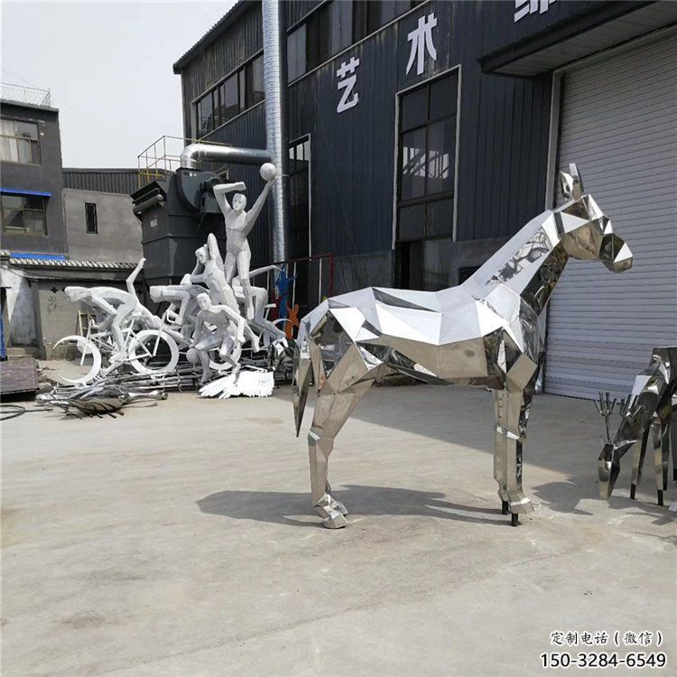 商業街不銹鋼駿馬雕塑 售樓處雕塑 動物擺件 商業街不銹鋼駿馬雕塑 售樓處雕塑 動物擺件