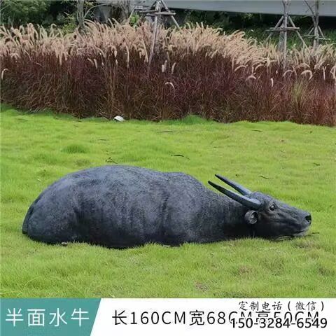 水牛雕塑，公園園林動物，仿真景觀擺件 (2)