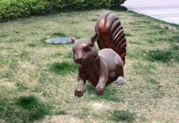 銅松鼠雕塑廠家,動物景觀擺件,仿古元素設計 (5)