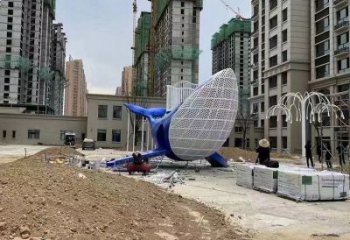 鯨魚雕塑廠家,烤漆彩繪工藝,公園廣場景觀擺件 (1)