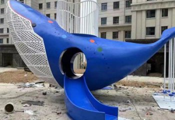 鯨魚雕塑廠家,烤漆彩繪工藝,公園廣場景觀擺件 (2)