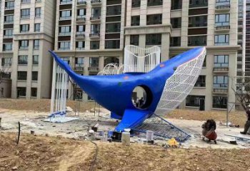 鯨魚雕塑廠家,烤漆彩繪工藝,公園廣場景觀擺件 (3)