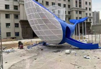 鯨魚雕塑廠家,烤漆彩繪工藝,公園廣場景觀擺件 (4)