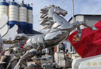 駿馬雕塑廠家 風(fēng)景區(qū)幾何雕塑 廣場雕塑小品