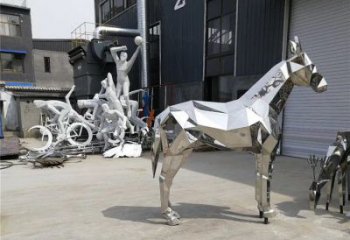 商業(yè)街不銹鋼駿馬雕塑 售樓處雕塑 動(dòng)物擺件